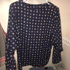 Navy patterned blouse